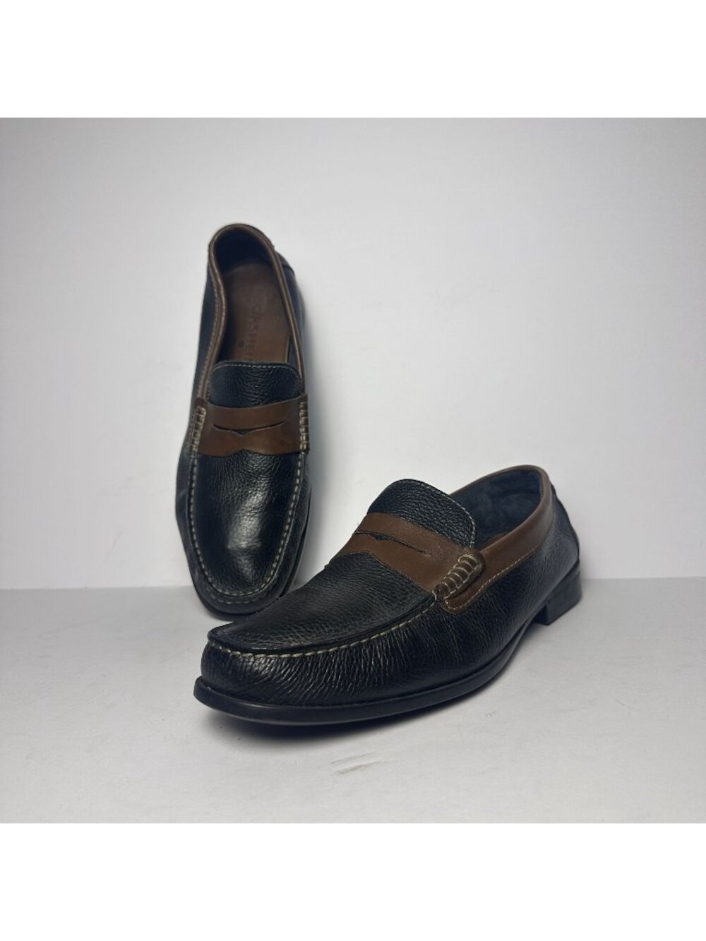 Florsheim Brown Leather Loafers Shoes Men 10.5 Black Slip Ons Oxford Preppy